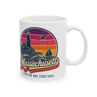 Massachusetts Retro Sunset Mug