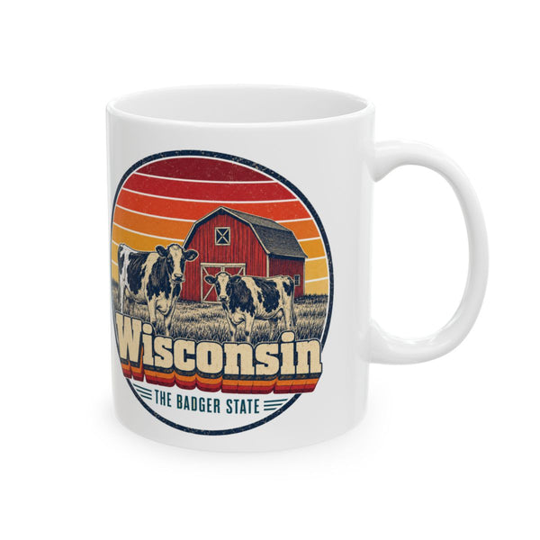 Wisconsin Dairy Cows Red Barn Mug